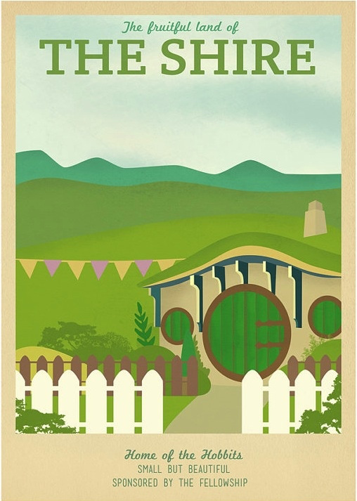 The Shire - Lord of the Rings Fake Travel Poster